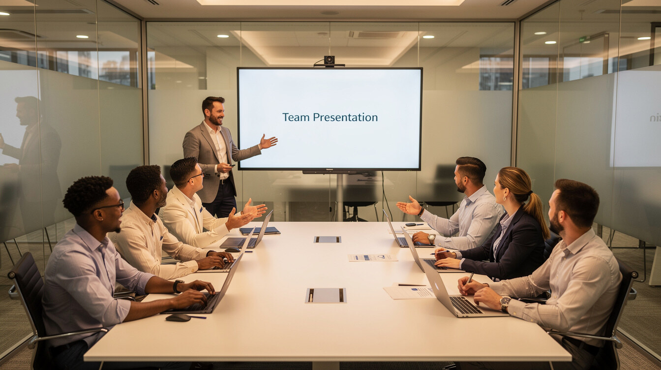 group discussion in meeting room